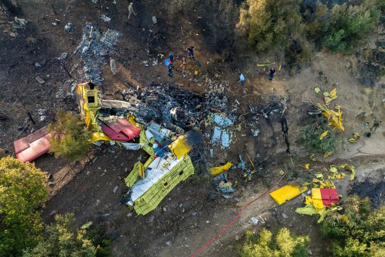 Greece plane crash debris
