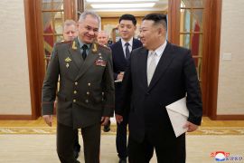 North Korean leader Kim Jong Un meets with Russia's Defense Minister Sergei Shoigu, July 26, 2023 in this image released by North Korea's Korean Central News Agency. KCNA via REUTERS ATTENTION EDITORS - THIS IMAGE WAS PROVIDED BY A THIRD PARTY. REUTERS IS UNABLE TO INDEPENDENTLY VERIFY THIS IMAGE. NO THIRD PARTY SALES. SOUTH KOREA OUT. NO COMMERCIAL OR EDITORIAL SALES IN SOUTH KOREA. TPX IMAGES OF THE DAY
