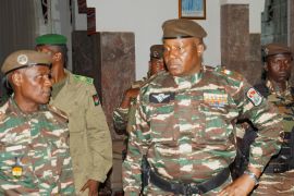 General Abdourahmane Tiani, who was declared as the new head of state of Niger by leaders of a coup, arrives to meet with ministers in Niamey, Niger July 28, 2023.