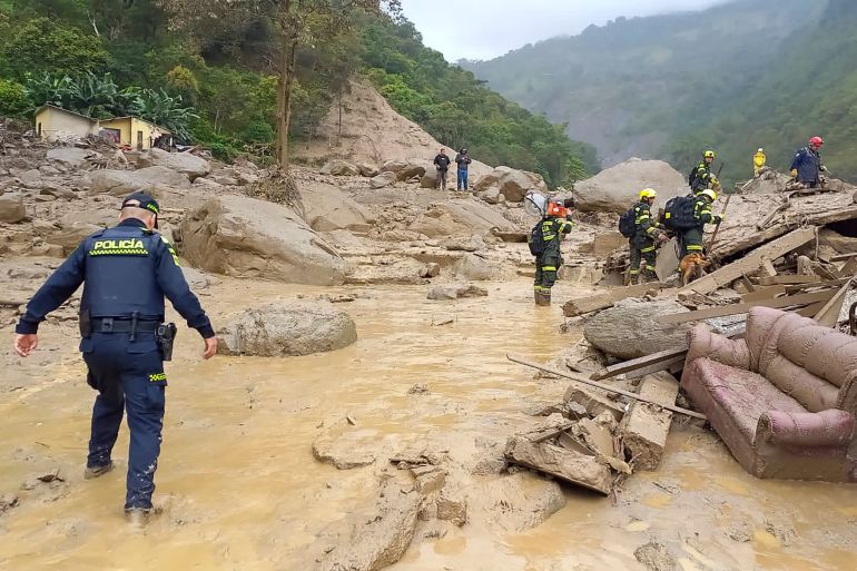 Heavy rains caused a landslide in Colombia's Quetame municipality late on July 17, 2023, that killed at least eight people