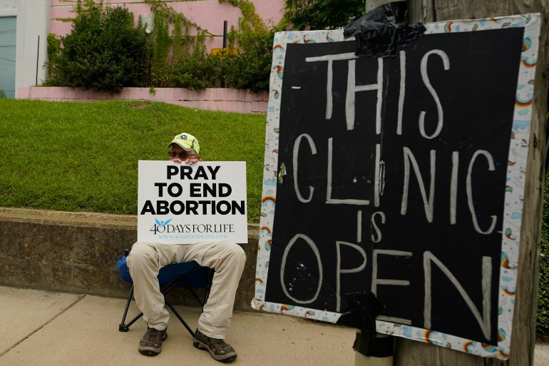 An anti-abortion supporter in the US