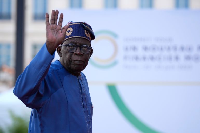 Bola Tinubu, President of Nigeria, arrives for the closing session of the New Global Financial Pact Summit, Friday, June 23, 2023