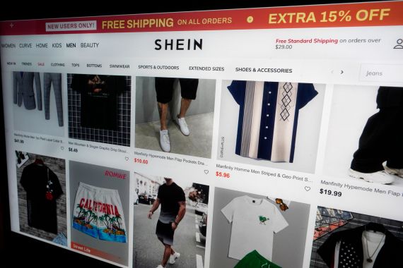 A page from the Shein website is shown in this photo,