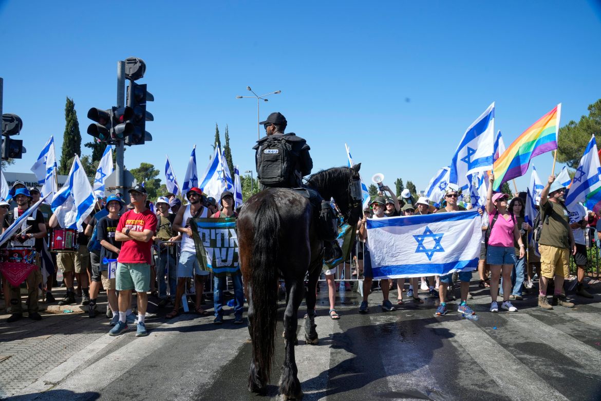 Israelis protest against Prime Minister Benjamin Netanyahu