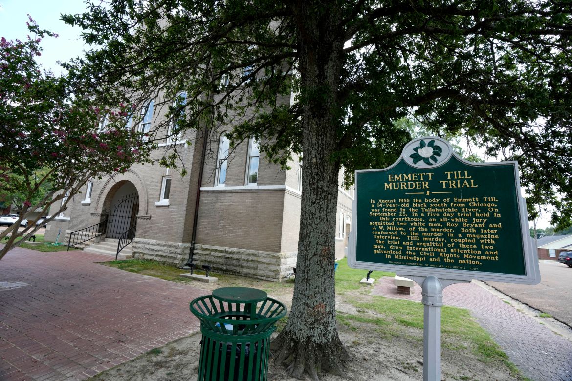 A Mississippi Department of Archives and History historical marker outlines the details of the Emmett Till murder