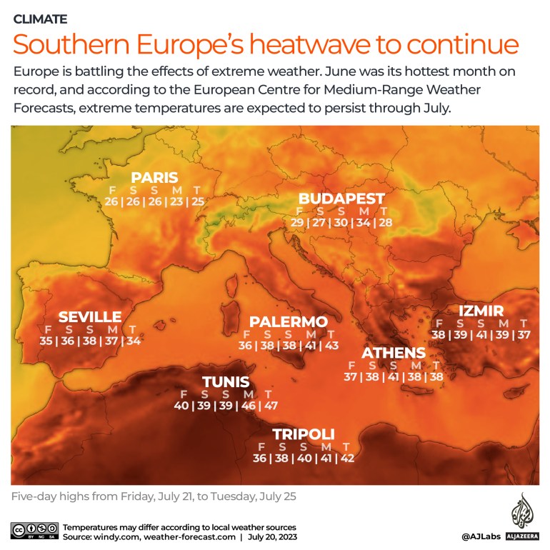 EuropeHeatWaves_INTERACTIVE L'ondata di caldo dell'Europa meridionale continua