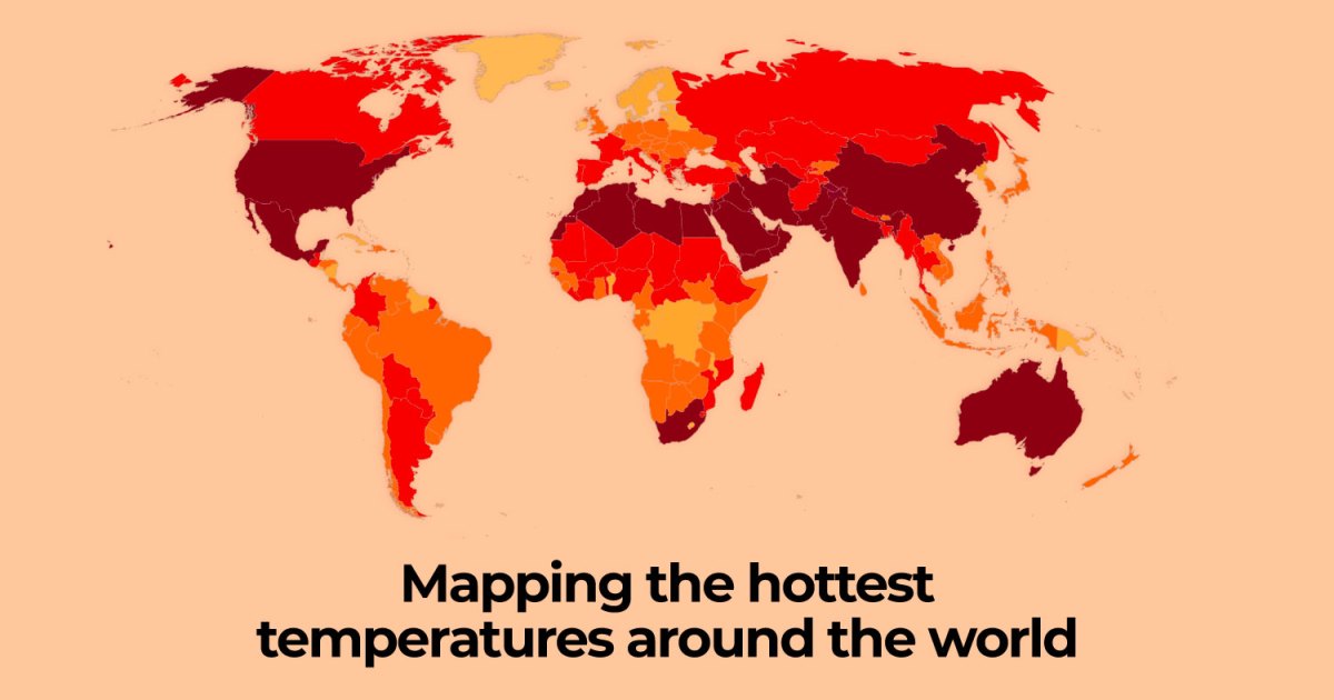 Mapping the hottest temperatures around the world |  Climate crisis news