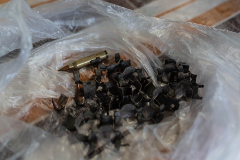 Bullet shells and casings. They were found outside the Tingal's home following Crispin's killing.