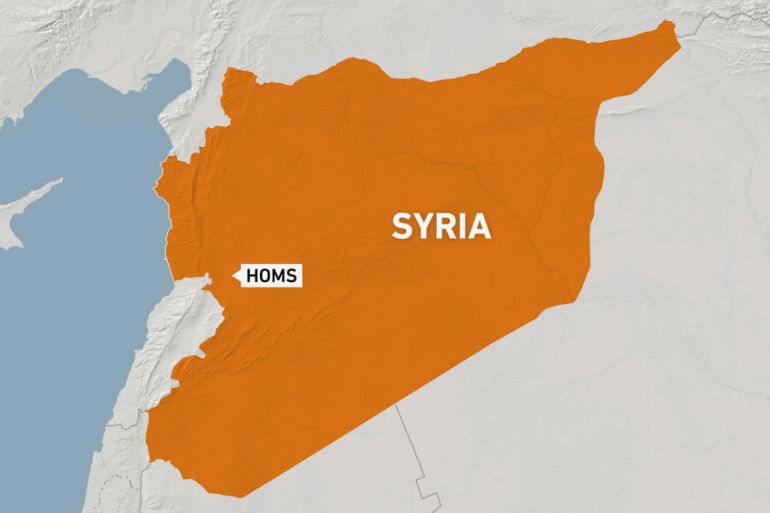 Map of Homs in Syria