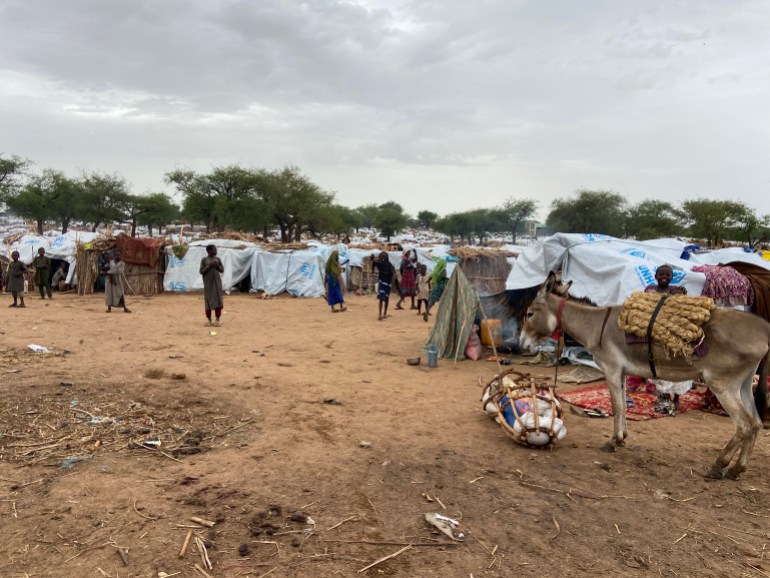 Kamp pengungsi Chad 2 km dari perbatasan Sudan-Chad.