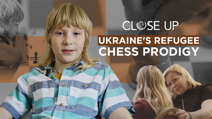 After fleeing the war in Ukraine, a nine-year-old chess prodigy and his mother adjust to their new life in Britain