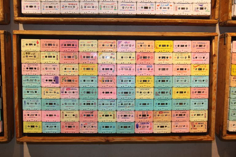 A display of cassettes