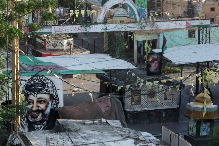 A view shows the entrance to Ain el-Hilweh Palestinian refugee camp, in Sidon, Lebanon