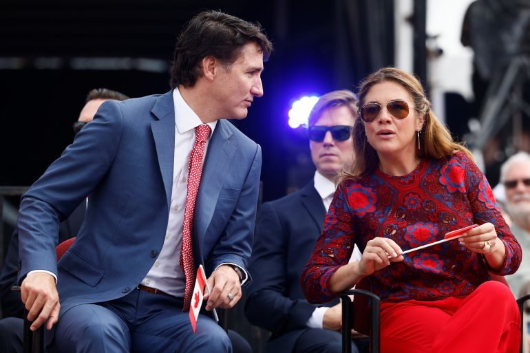 Canadian Prime Minister Justin Trudeau and wife Sophie Gregoire Trudeau attend a Canada Day event in Ottawa, Ontario, Canada July 1, 2023.