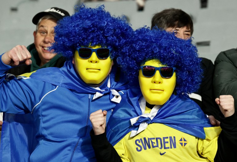 Sweden fans before the game