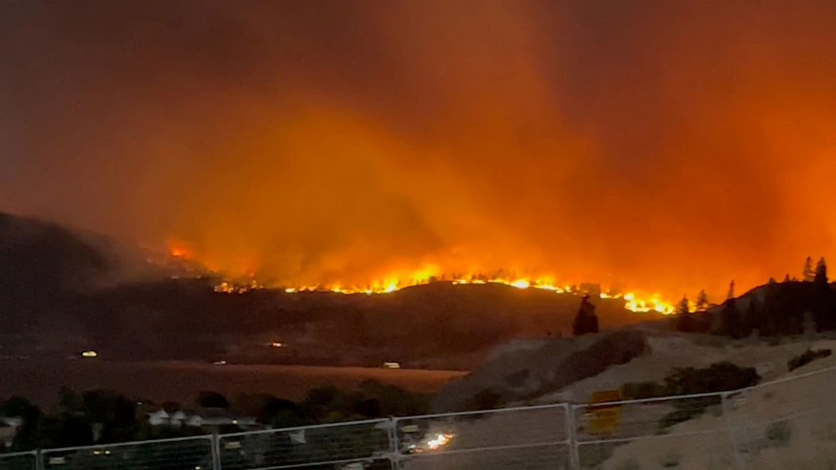 A general view of the wildfire in Kelowna, British Columbia, Canada