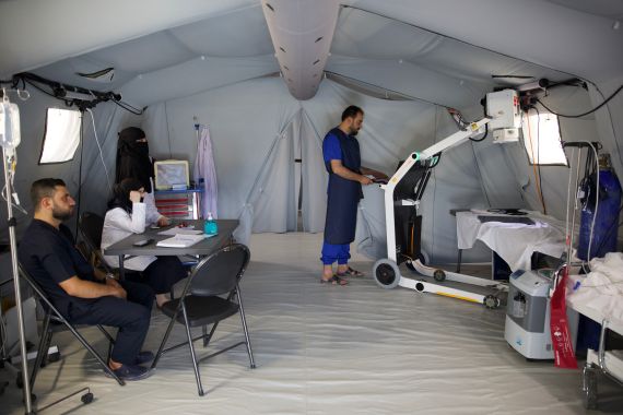 Tent hospital in Aleppo