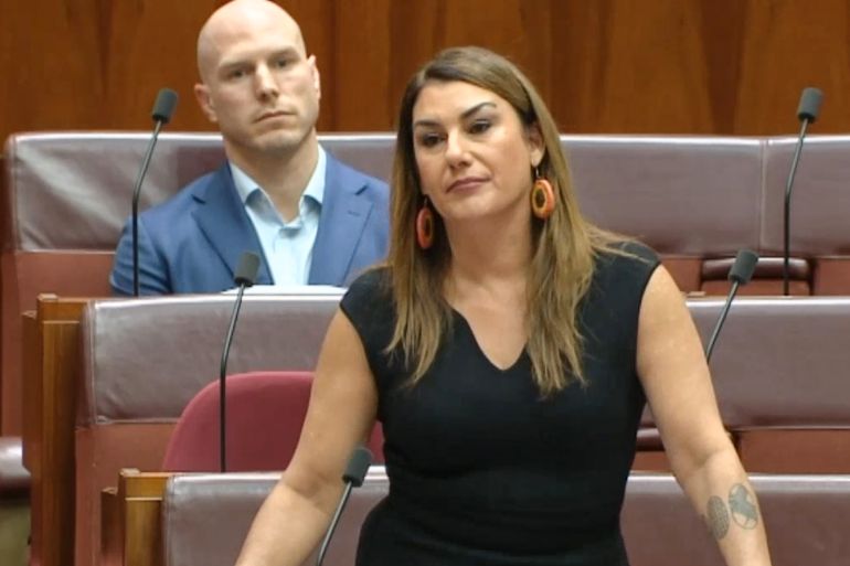 Lidia Thorpe speaking in the Australian parliament