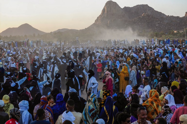 People attend the Sebeiba Festival, a yearly celebration of Tuareg culture