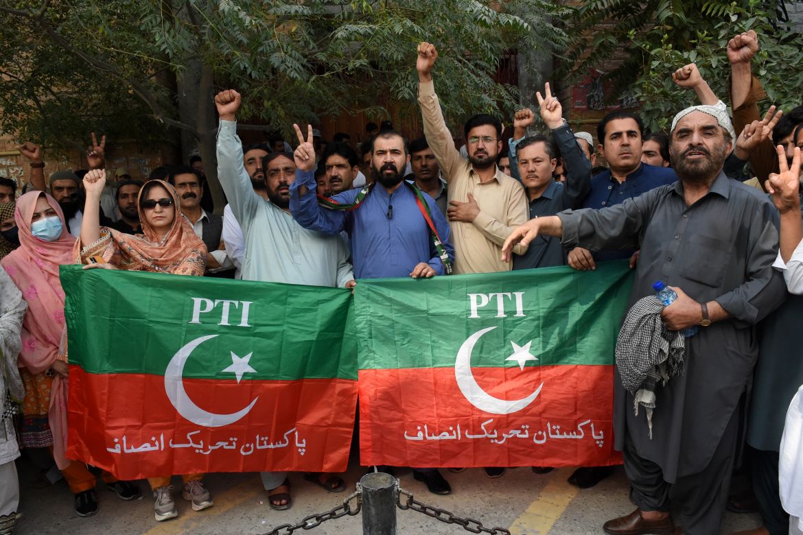 Supporters of Pakistan's former prime minister Imran Khan