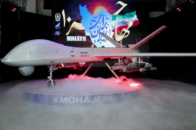 Mohajer 10 drone being unveiled