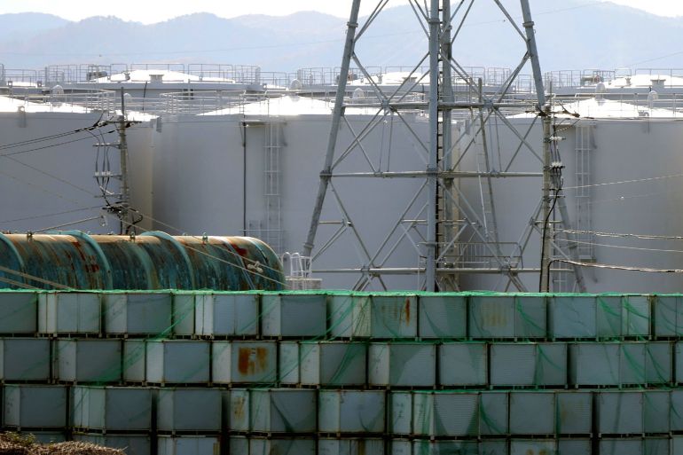 A view of treated water tanks at Fukushima.