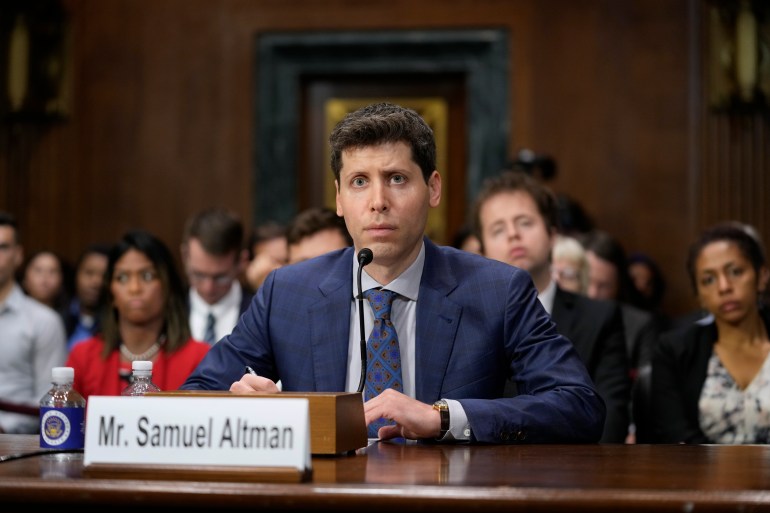 OpenAI CEO Sam Altman attends a Senate Judiciary Subcommittee on Privacy, Technology and the Law hearing on artificial intelligence, Tuesday, May 16, 2023, on Capitol Hill in Washington. (AP Photo/Patrick Semansky)