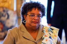 Prime Minister of Barbados Mia Mottley attends a meeting at the U.S embassy, on the sidelines of the New Global Financial Pact Summit, in Paris, Friday, June 23, 2023.