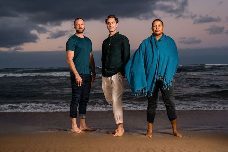 From left: Neil Coppen, Dr Dylan McGarry and Mpume Mthombeni, co-founders of South Africa's Empatheatre film company