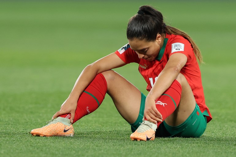 Sakina Ouzraoui of Morocco shows dejection
