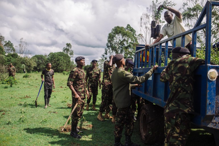 KDF soldiers are allocated with seedlings sourced from local nurseries as part of a series of military tree planting initiatives
