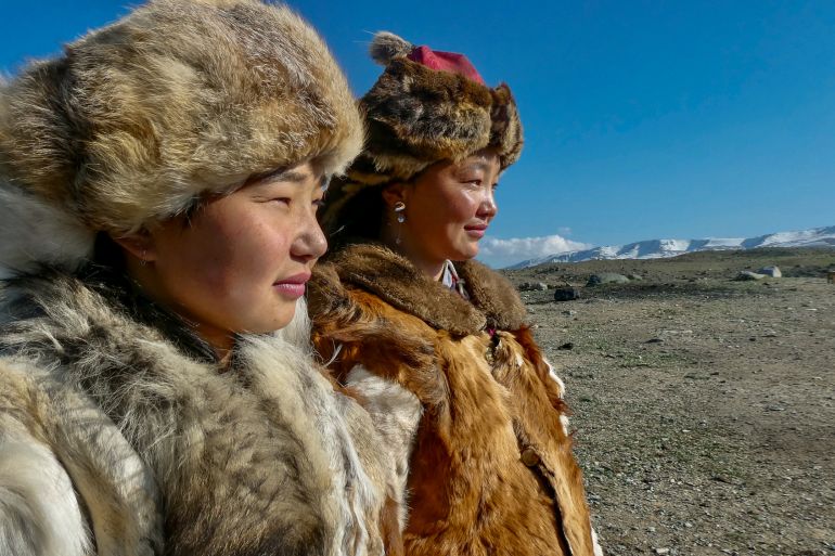 Kazakh girls in Mongolia