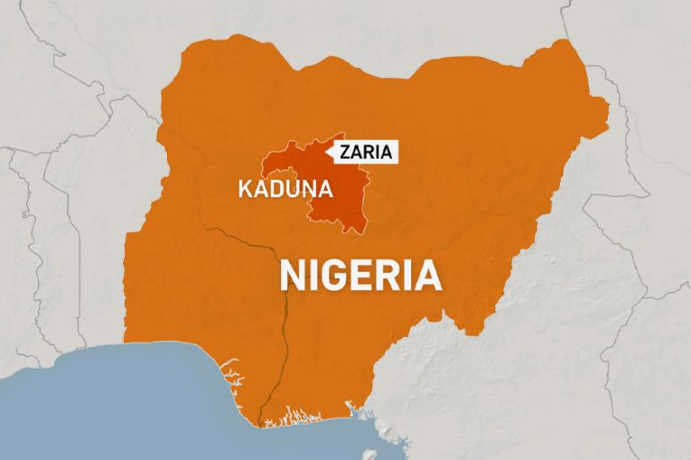 Map showing Nigeria | Zaria city | Kaduna state
