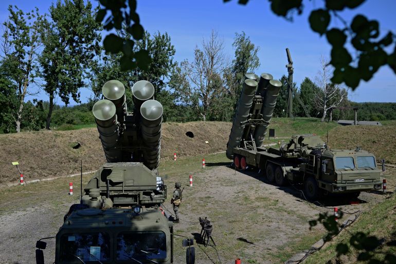 Russian S-400 missile air defence systems are seen during a training exercise at a military base in Kaliningrad region, Russia August 11, 2020. REUTERS/Vitaly Nevar
