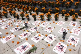 Photographs of murdered journalists and activists in Mexico