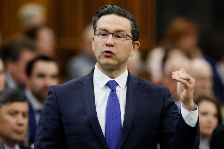 Conservative Party of Canada leader Pierre Poilievre speaks in parliament