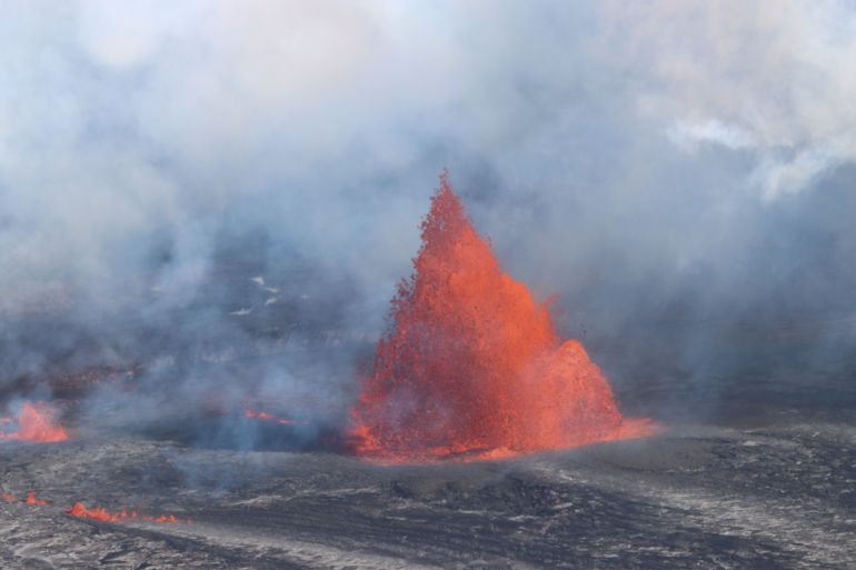 A view of volcanic activity in Hawaii