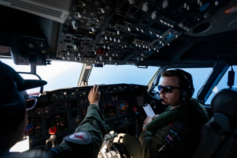 The crew of a P-8A Poseidon during a training exercise off the northern coast of Australia. 