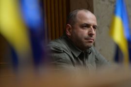 Ukraine&#039;s Defence Minister Rustem Umerov sits in the Ukrainian parliament [File: Andrii Nesterenko/AFP]