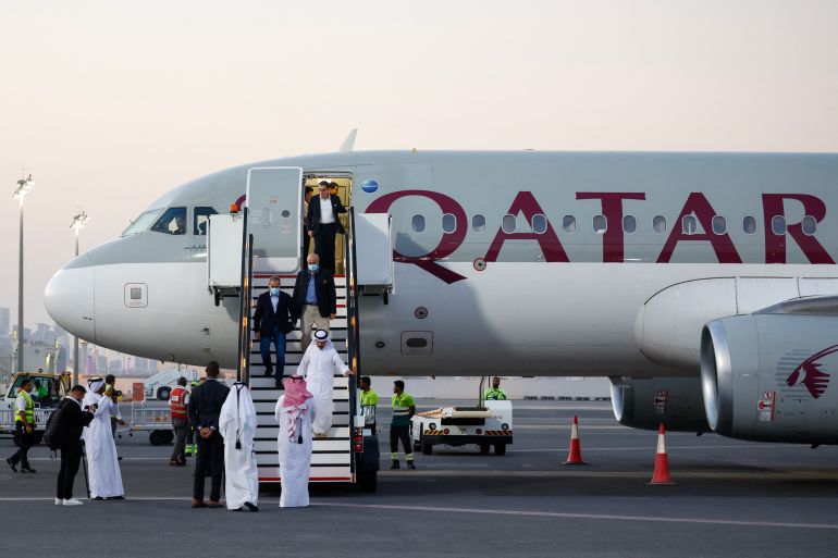 US citizens arrive in Qatar after their release