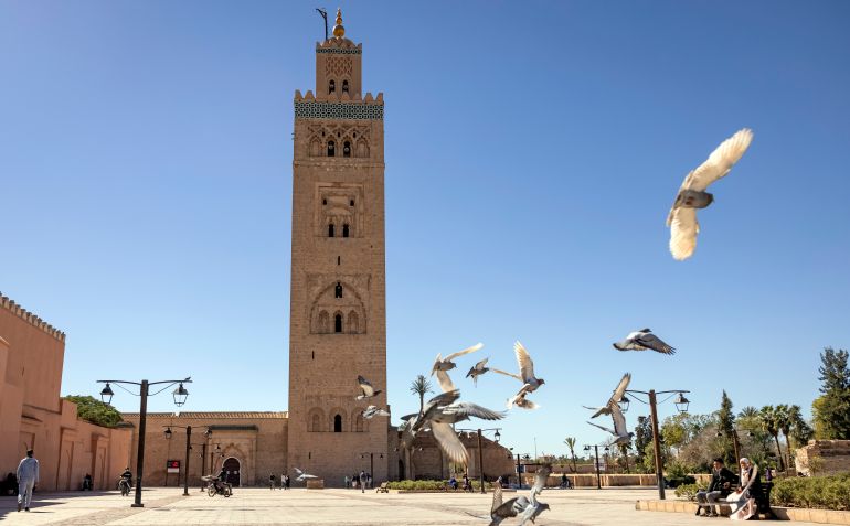 A view of the Koutoubia mosque in the city of Marrakesh.