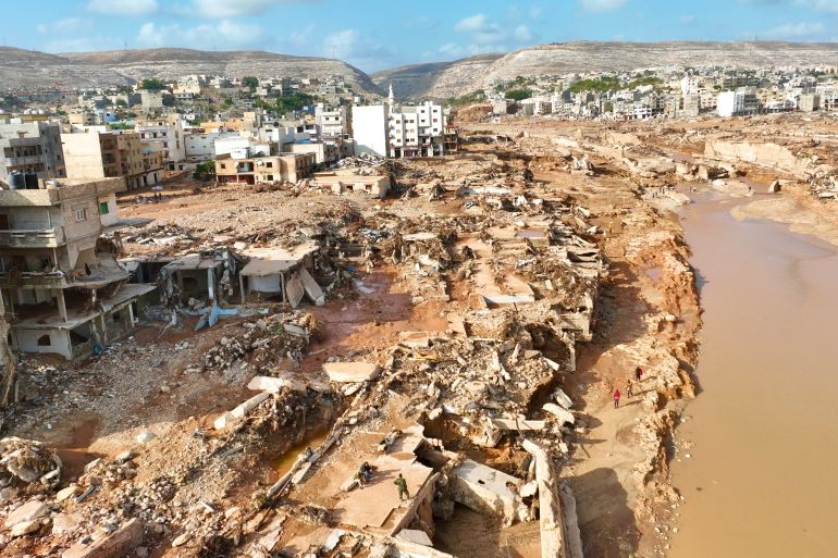 FILE - A general view of the city of Derna is seen on Sept. 12., 2023. For years, experts warned that floods pose significant danger to dams protecting nearly 90,000 people in northeast of Libya, repeatedly calling for immediate maintenance to the two structures outside the city of Derna. But successive governments in the divided and chaos-stricken North African nation did not heed their advice. (AP Photo/Jamal Alkomaty, File)