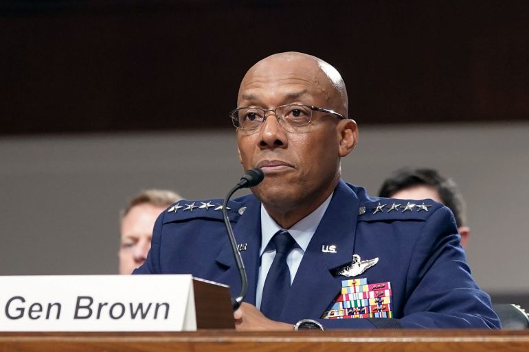 FILE - Air Force Gen. CQ Brown, testifies during a Senate Armed Services Committee hearing July 11, 2023, on Capitol Hill in Washington.