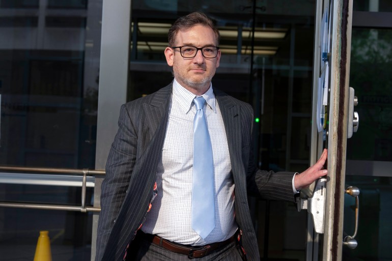 DuckDuckGo founder and CEO Gabriel Weinberg leaves the U.S. Federal Courthouse,