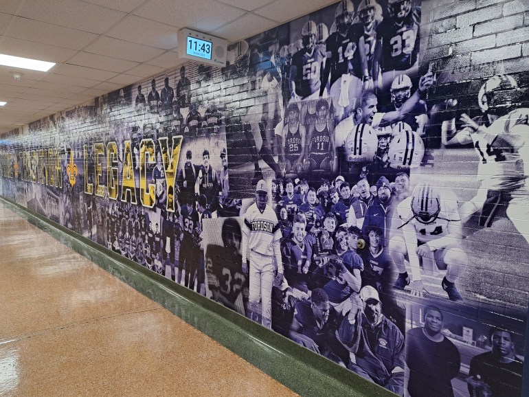 يعرض جدار مدرسة Fortson High School لاعبيها السابقين