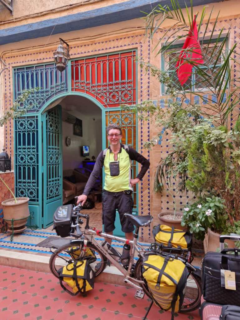 David Barden in Morocco, where he was cycling to raise money for charity 