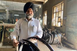 At a small factory in Ludhiana that makes rims and mudguards for cycles.