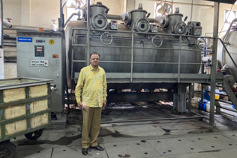 At a small textiles factory in Ludhiana