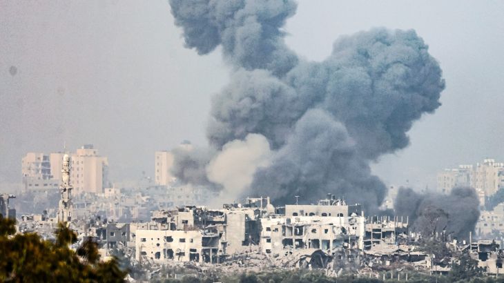 Smoke rises from the northern part of the Gaza