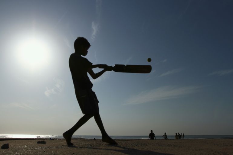 cricket on the beach